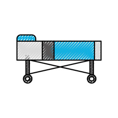 hospital bed with pillow and wheels