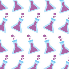 school test tube laboratory seamless pattern image vector illustration