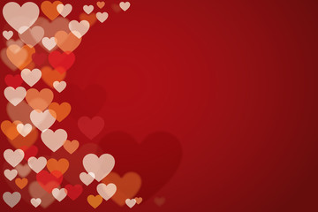 Vector Abstract background hearts bokeh