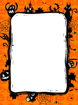 Halloween party invitation in vector frame.