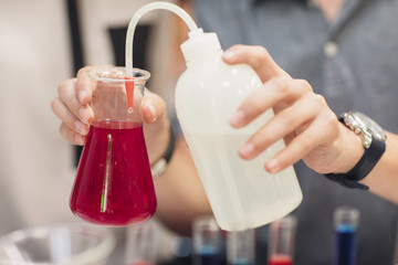 Students Doing Experiments on Chemistry Class