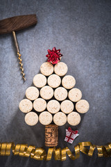 Christmas tree made from natural wine corks