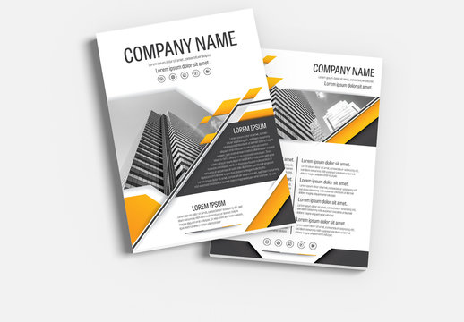 Brochure Cover Layout with Gray and Orange Accents 22