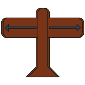 Road pointer right or left vector illustration