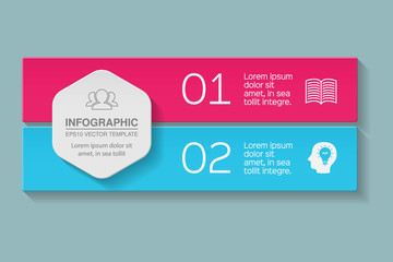 Vector infographic template for diagram, graph, presentation, chart, business concept with 2 options. 