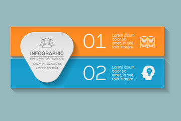 Vector infographic template for diagram, graph, presentation, chart, business concept with 2 