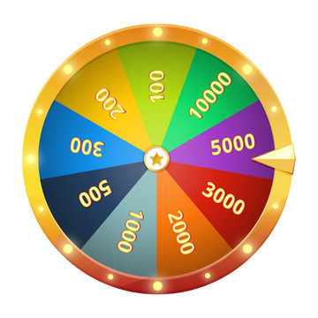 Spinning wheel with prizes. Game roulette. Vector illustration isolate