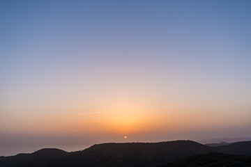 View of sunset with clear sky from Mount Inasa (Nagasaki, Japan)