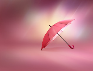 Open pink umbrella