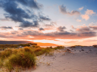 Sunset time, Sand dunes, West coast of Ireland.