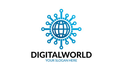 Fototapeta premium Digital World Logo