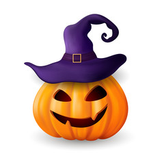 Halloween background, pumpkin. Greeting card for party and sale. Autumn holidays. Vector illustration EPS10.