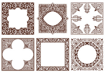 Set of vintage frames, design elements