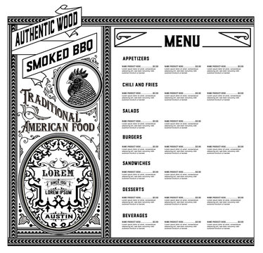 American food menu