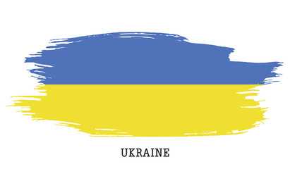 Obraz premium Ukraine flag vector grunge paint stroke 
