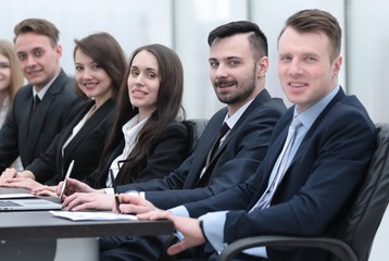 business team sitting at Desk in the conference room