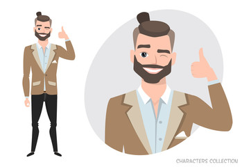 Positive guy smiling and recommended.