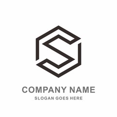 Monogram Letter S Geometric Square Cube Hexagon Architecture Construction Business Company Stock Vector Logo Design Template