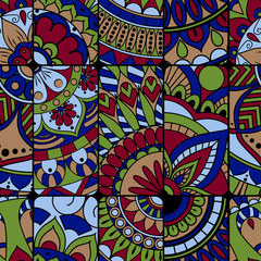 Seamless pattern tile with mandalas. Vintage decorative elements. Hand drawn background. Islam, Arabic, Indian, ottoman motifs. Perfect for printing on fabric or paper.