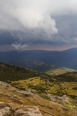 Dramatic sky of storm in mountains