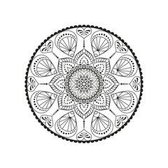 Flower Mandala. Vintage decorative elements. Oriental pattern, vector illustration. Islam, Arabic, Indian, moroccan,spain, turkish, pakistan, chinese, mystic, ottoman motifs. Coloring book page