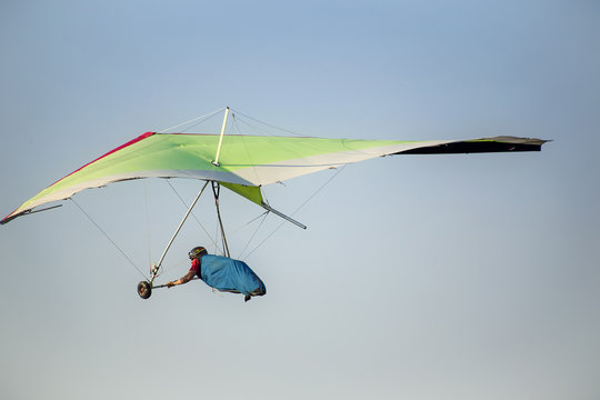 Hang gliding in the sky