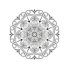 Flower Mandala. Vintage decorative elements. Oriental pattern, vector illustration. Islam, Arabic, Indian, moroccan,spain, turkish, pakistan, chinese, mystic, ottoman motifs. Coloring book page