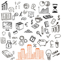 Hand drawn business symbols
