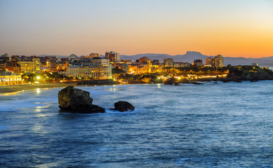 Biarritz city, Bay of Biscay, Basque Country, France - obrazy, fototapety, plakaty