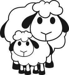 mama papa familie kind lamm baby lustig klein süß niedlich comic cartoon schaf ziege wolle bauer bock müde cool