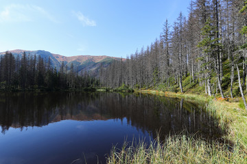 Obraz premium A view on beautiful mountain lake