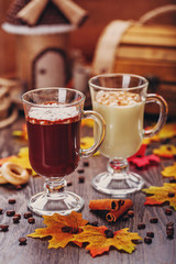 Dessert. Chocolate cocktail in a glass.