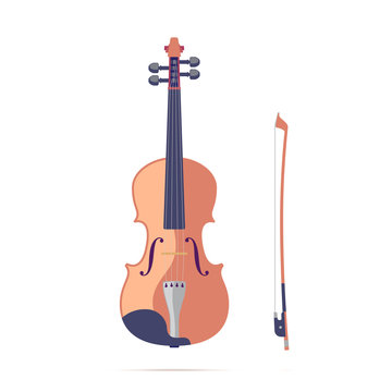 Violin flat vector illustration