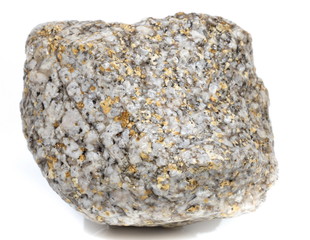 Single natural stone on white background