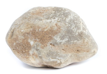 Obraz premium Single natural stone on white background, close-up