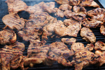 Grilled meat pieces