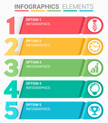 INFOGRAPHICS element abstract modern design the numbers top five template