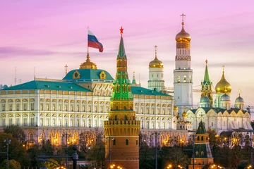 Crédence en verre imprimé Moscou Domes of the Moscow Kremlin