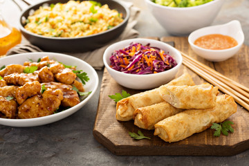 Egg rolls with cabbage and chicken