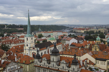 Fototapeta na wymiar Prague Old Town Square and Church of Mother of God before Tyn in Prague, Czech Republic.