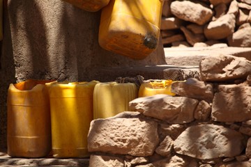 Empty Water Cans in Ethiopia