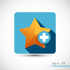 Add favorite star vector yellow icon vector web symbol illustration