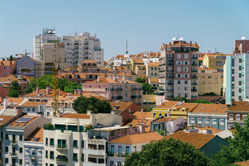Fototapeta na wymiar Aerial View Of Lisbon City In Portugal