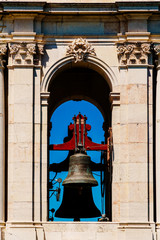 Obraz premium Estrela Basilica (Royal Basilica and Convent of the Most Sacred Heart of Jesus) Bell Tower In Lisbon, Portugal