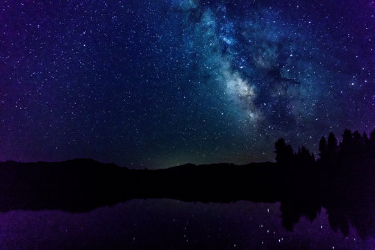 Galaxy Star in the night at Lassen National Park