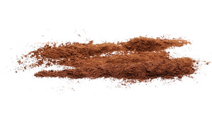pile cocoa powder isolated on white background