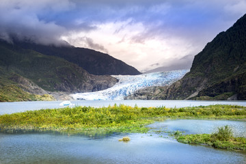 Mendenhall glacier national park in Juneau, Alaska