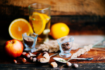Hot toddy drink (apple orange rum punch) for Christmas and winter holidays - festive Christmas homemade drinks