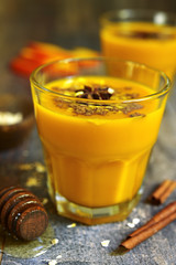 Autumn spicy pumpkin drink.