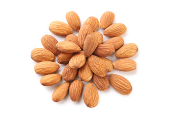 Almonds isolated on a white background